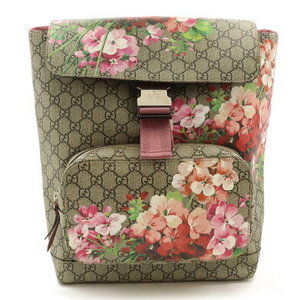 Gucci GG Blooms Supreme Backpack suede floral beige pink multicolor